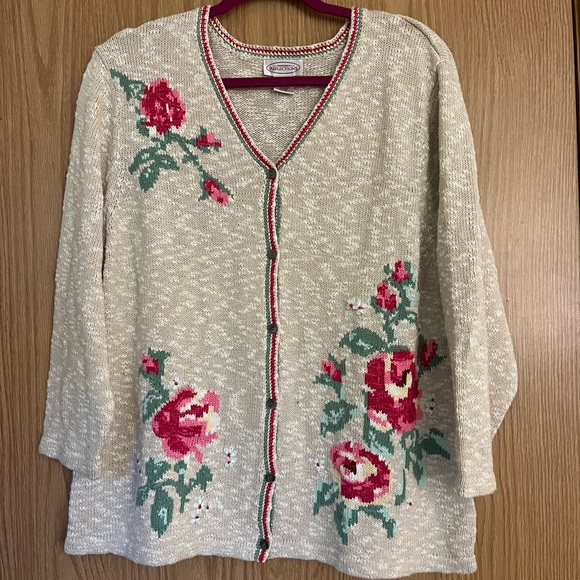 Vintage NORTHERN REFLECTIONS floral cardigan - Picture 1 of 7